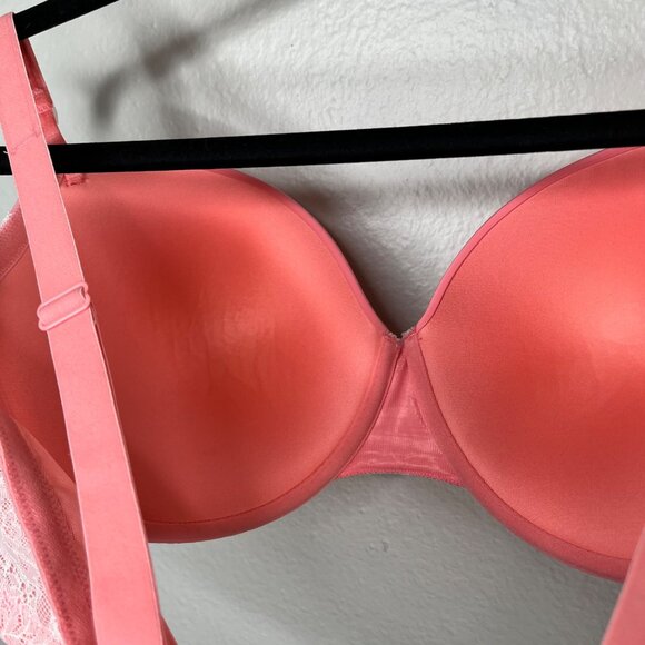 Torrid Womens 40DDD Pink Lace Underwire Push-Up Demi Bra - Picture 7 of 7